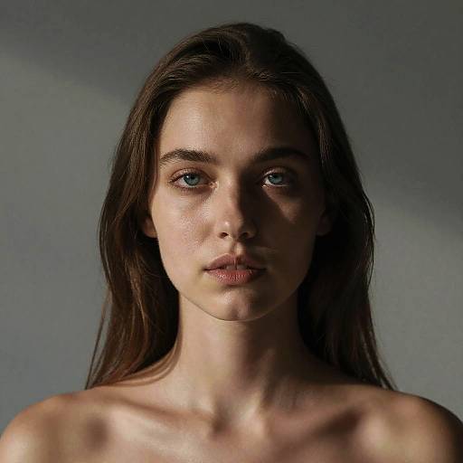 High-Contrast Portrait of Young Woman