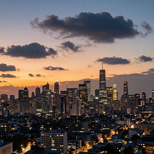 Vibrant Cityscape Sunset Panorama