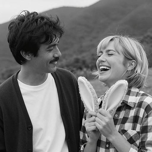 Outdoor Black-and-White Portrait of Joy