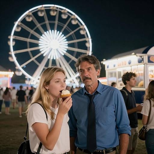 Night Fair Scene with Cupcake Delight