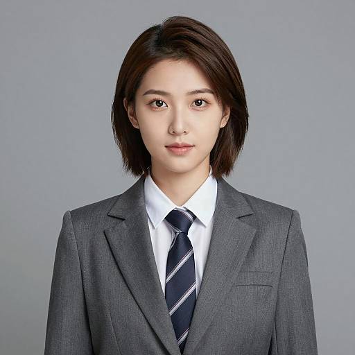 Confident Young Woman in Professional Suit