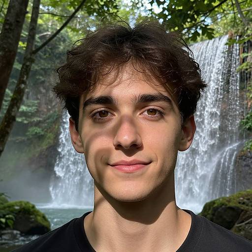 Contemplative Portrait Blending Nature