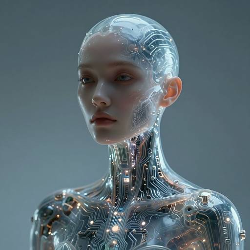 Futuristic Surreal Humanoid Portrait