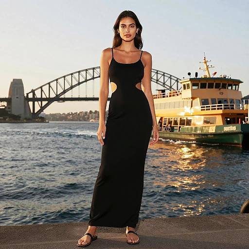 Elegant Woman at Sydney Harbour Golden Hour