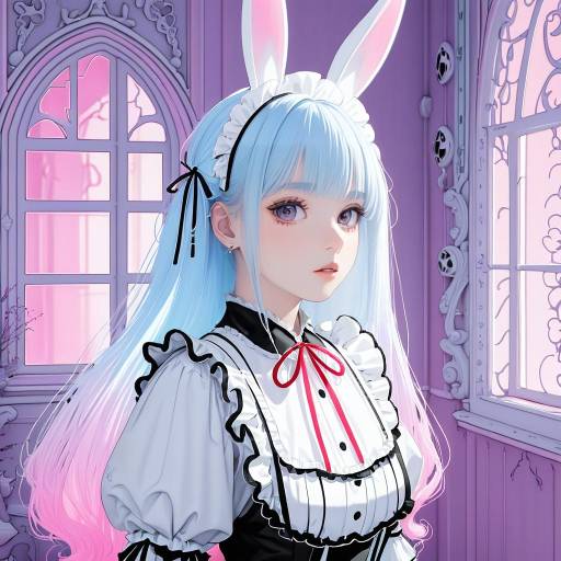 Fantasy Anime Girl in Cozy Setting