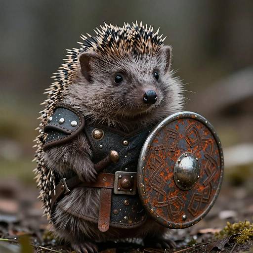 Cinematic Viking Hedgehog in Leather Armor