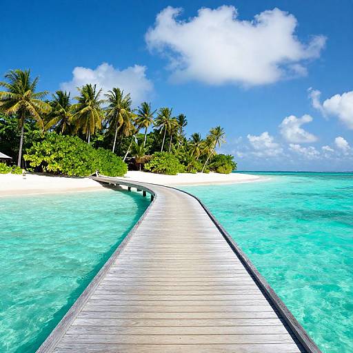 Tropical Island Pier at Sunset