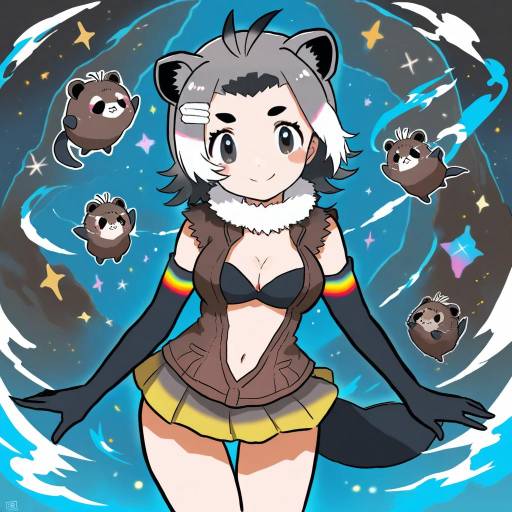 Illustration of American beaver (kemono friends), kemono friends in the style of Hotathino