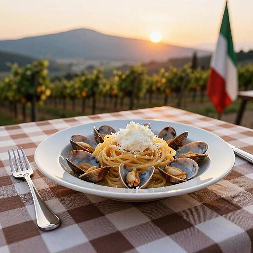Italian Sunset Dining Scene