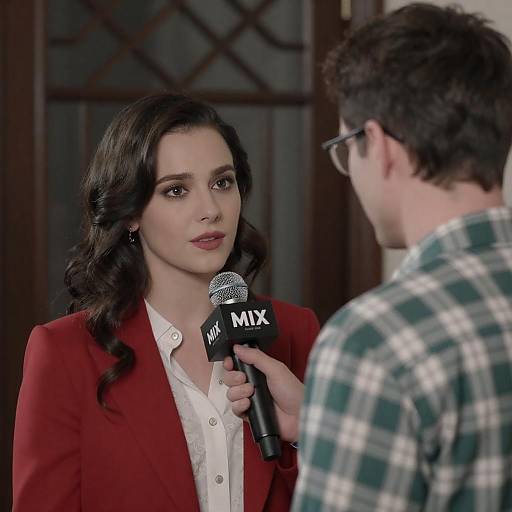 Reporter Interview by Ornate Window