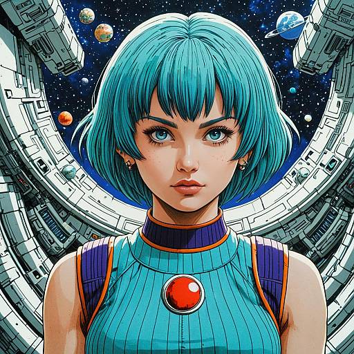 Futuristic Galactic Woman in Moebius Style