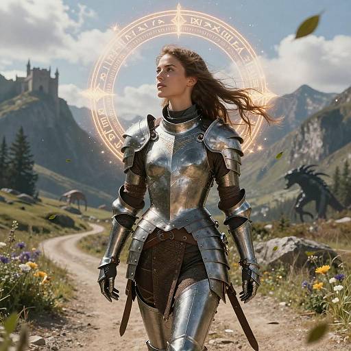 Epic Fantasy Warrior in Majestic Landscape