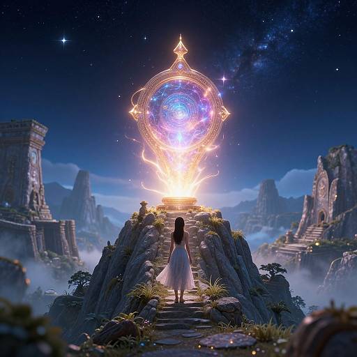 Seductive Woman Discovering Ancient Artifact