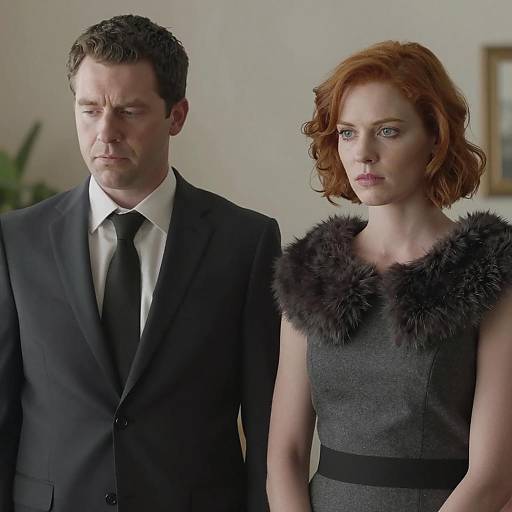 Serious Couple in Soft Indoor Lighting