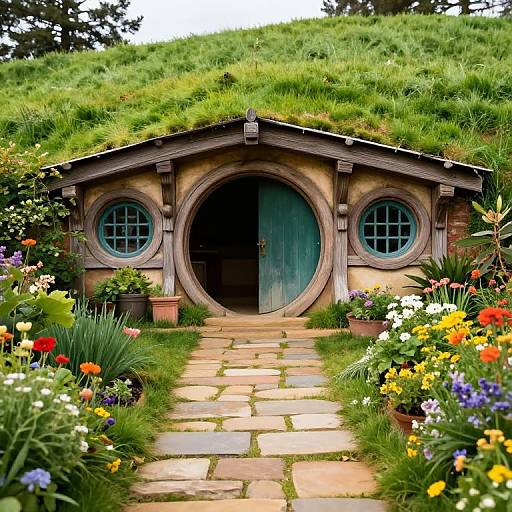 Whimsical Hobbit Home in Garden