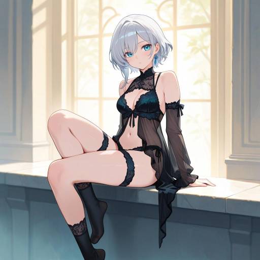 Graceful Girl in Intricate Lingerie Graceful Girl in Intricate Lingerie