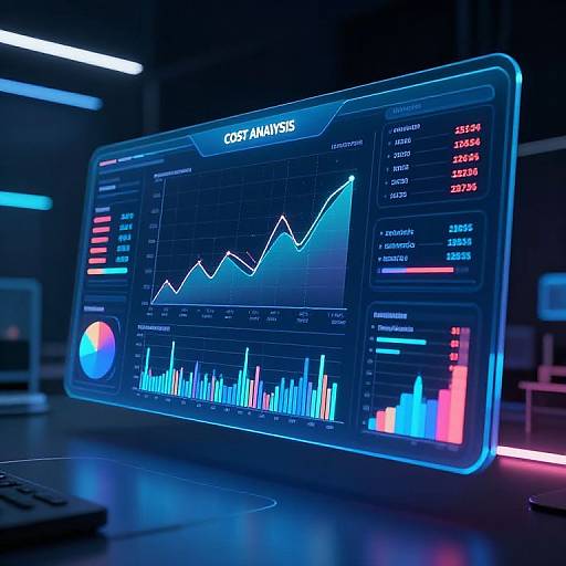 Futuristic Digital Cost Analysis Dashboard