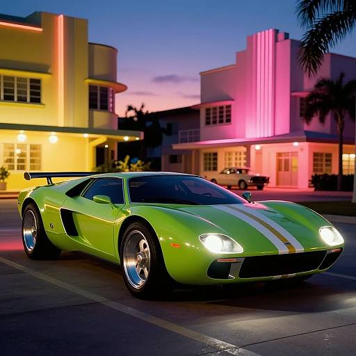 Futuristic 1980s Retro Car Concept