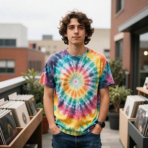 Psychedelic Record Store Owner on Rooftop