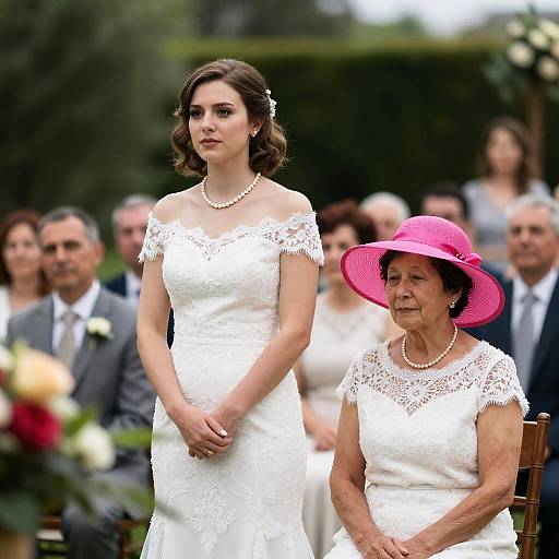 Charming Wedding Scene with Bride and Guest