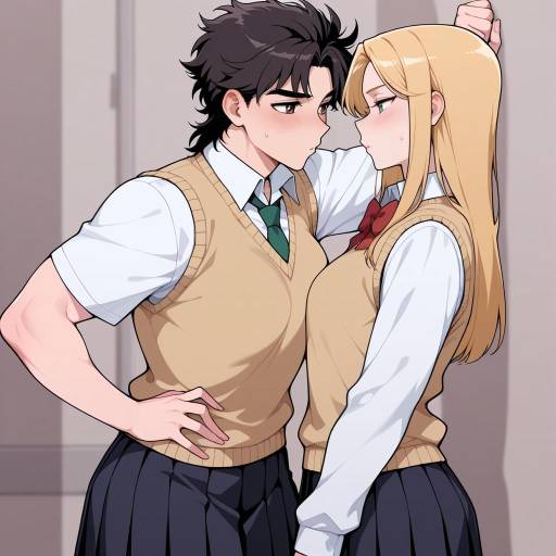 Jonathan Joestar Surrounded by Blushing Girls