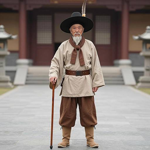 Photorealistic Middle Age Man in Chinese Attire
