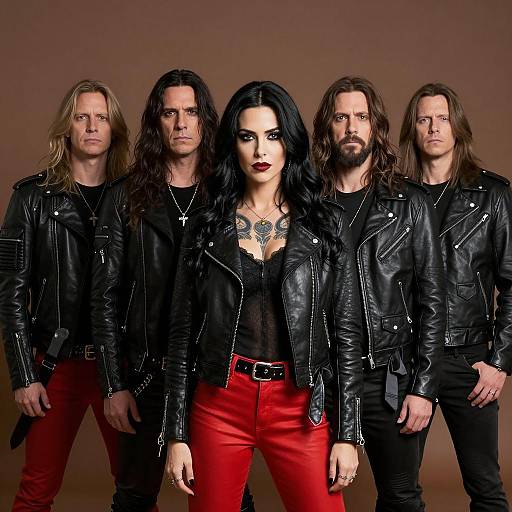 Rock Band Group Portrait in Leather Jackets