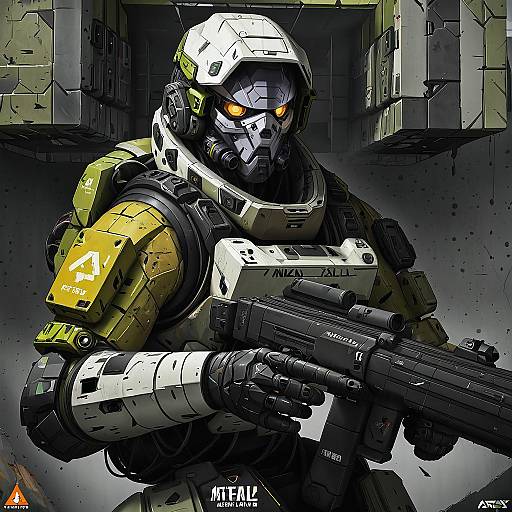 Illustration of Ash (titanfall 2), apex legends in the style of Mikoyan