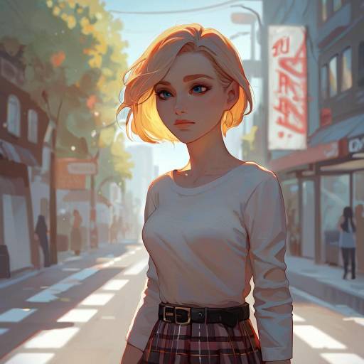Confident Young Woman in a Sunny City