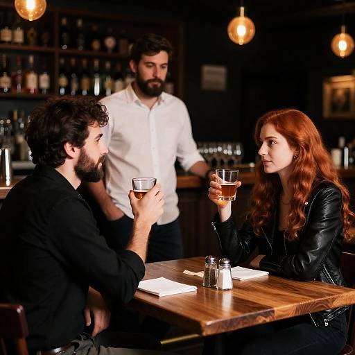 Intimate Bar Scene with Friends