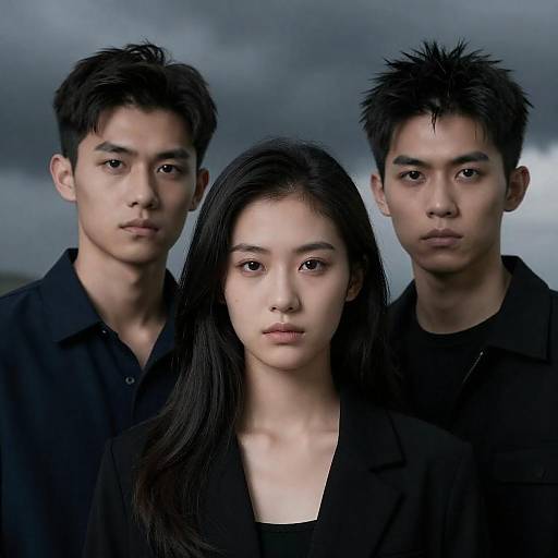 Intense Trio: Captured Expressions in Dark