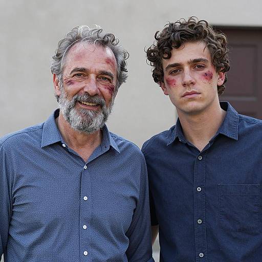 Injured Men Portrait with Emotions