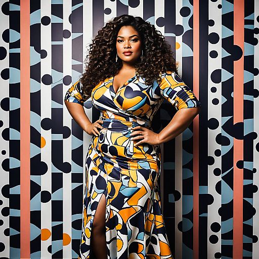 Bold Influencer Photoshoot with Abstract Prints