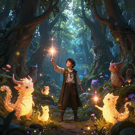 Anime Fantasy Magical Forest Scene