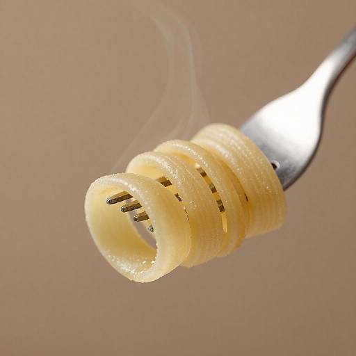 Curled Pasta on a Fork Photograph