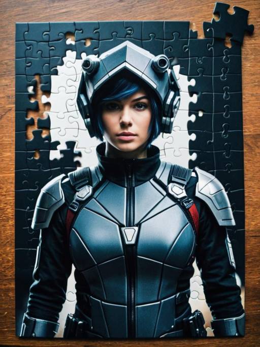 Woman in Futuristic Armor Cosplay Puzzle