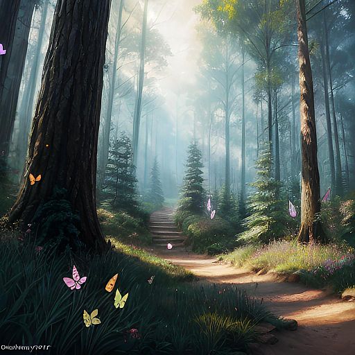 Curious Rabbit Amid Colorful Butterflies
