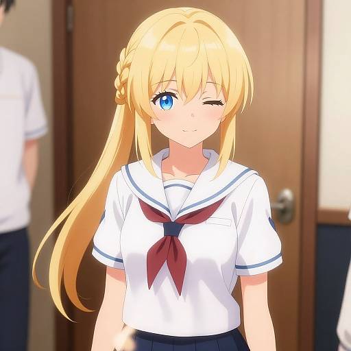 Anime Girl in Aria Company Uniform