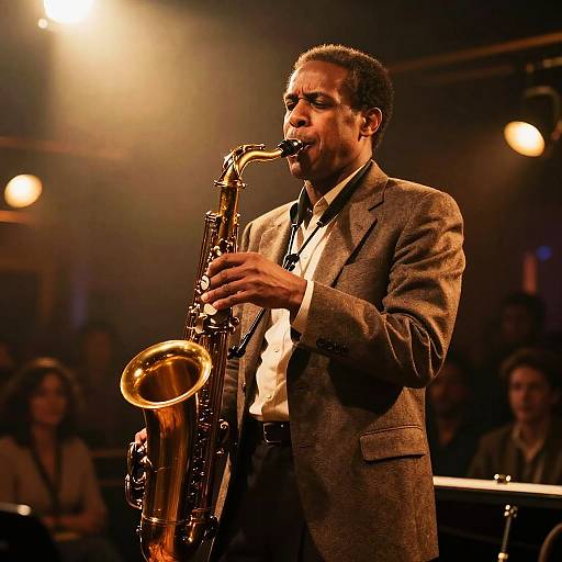 Veteran Jazz Saxophonist in Vintage Suit