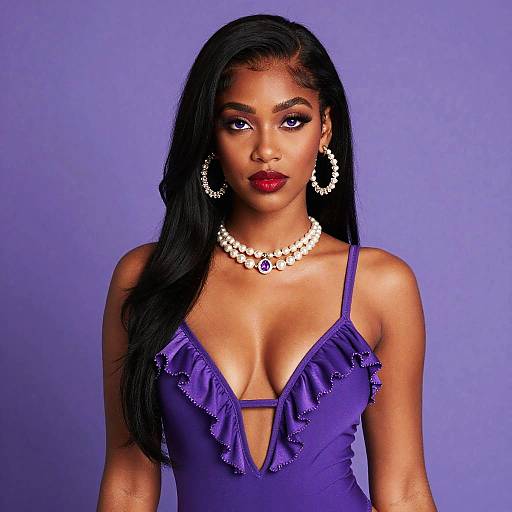 Elegant Dark-Skinned Woman Portrait