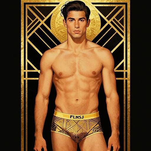 Art Deco Stylish Young Man Illustration