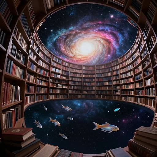 Celestial Library in Cosmic Void