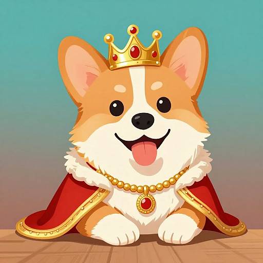 Royal Corgi Cartoon Illustration