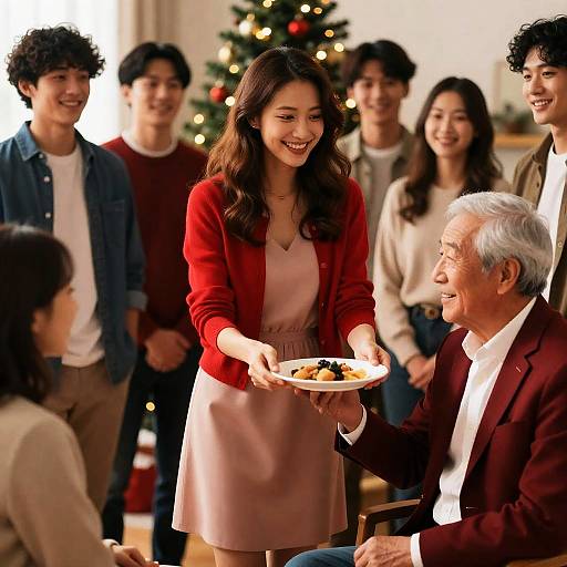 Festive Gathering with Joyful Interaction