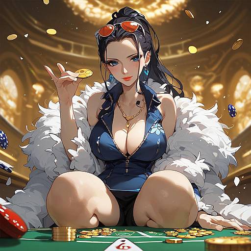 Nico Robin at Casino Poker Table
