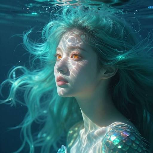 Dreamlike Surrealist Ethereal Mermaid Portrait