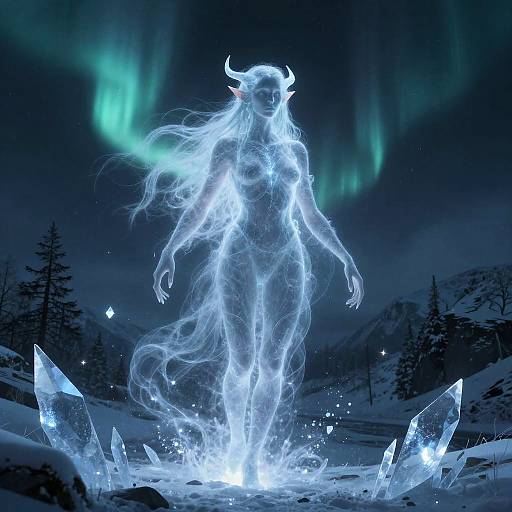 Ethereal Draugr Spirit in Nordic Fjords