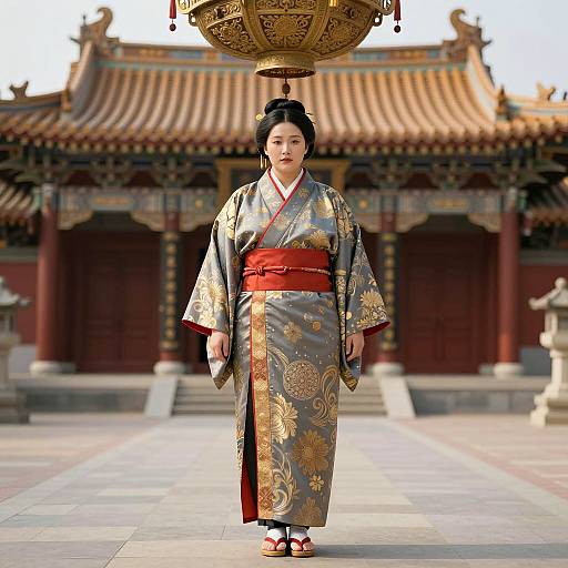 Elegant Plus Size Female in Traditional Attire