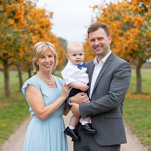 Joyful Family Portrait in Autumn