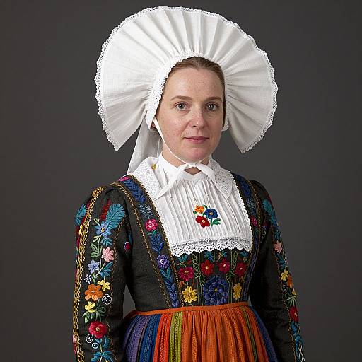 Traditional Dutch Woman in 1910 Costume